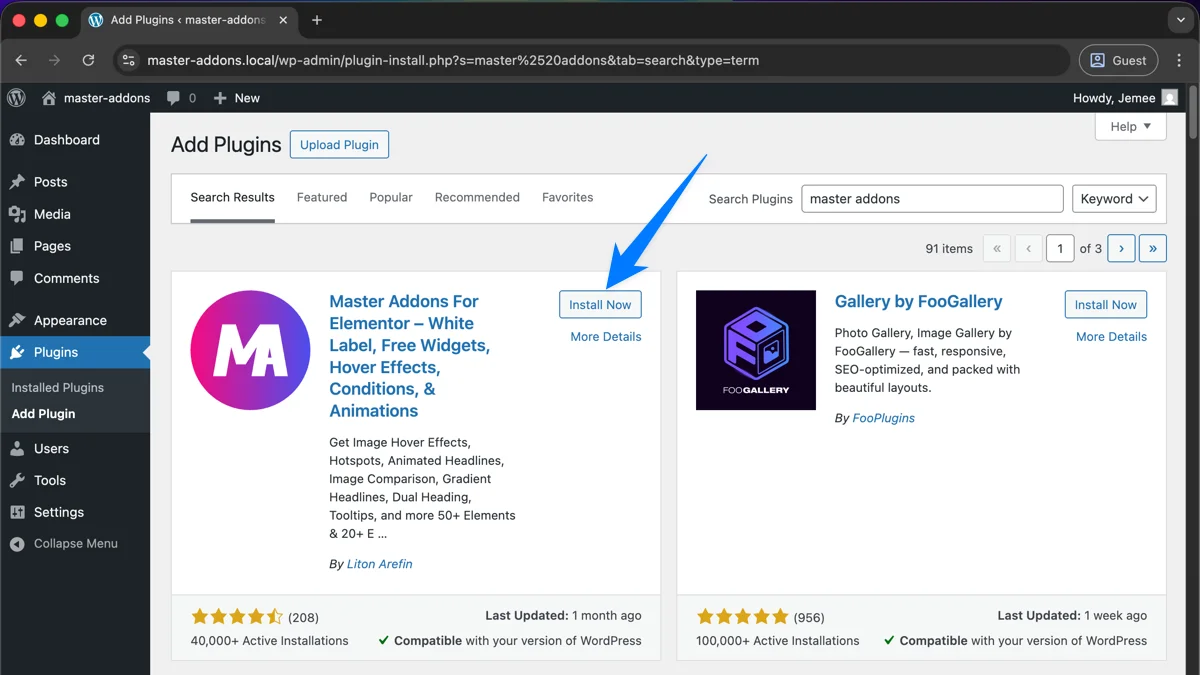 How to Install Master Addons for Elementor (Free)