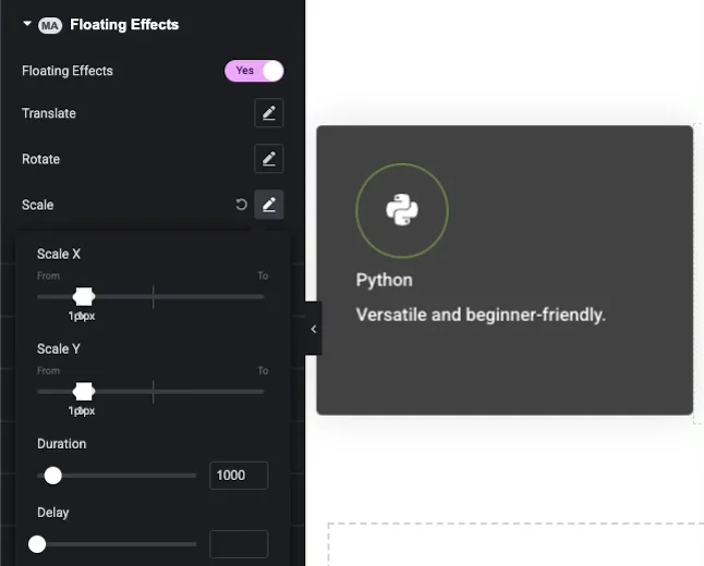 Floating effect in flipbox