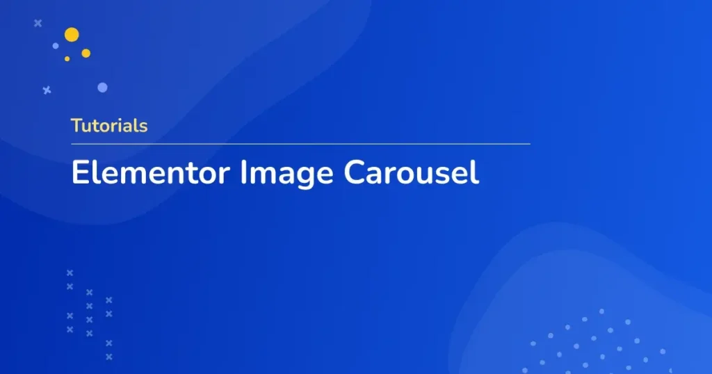 Using the Elementor image carousel for images and logos