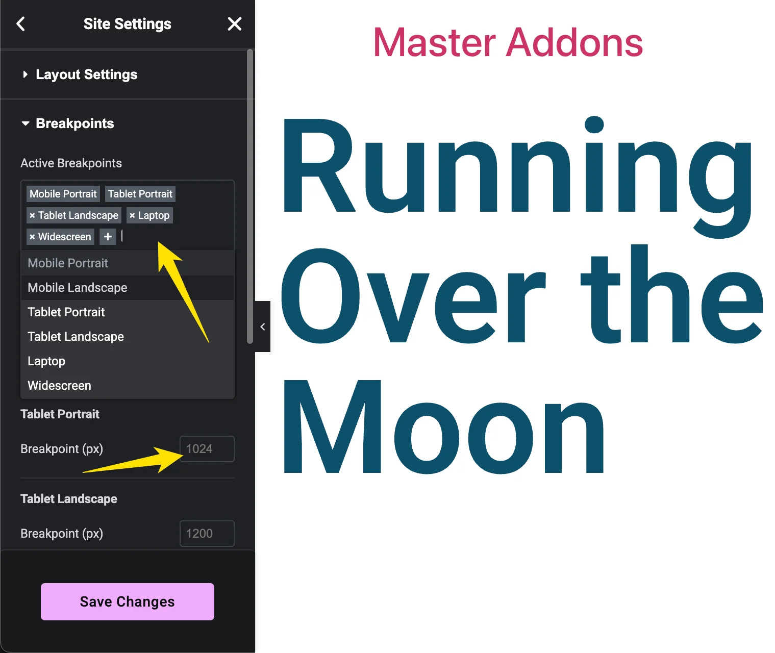 Add custom elementor breakpoints for responsive