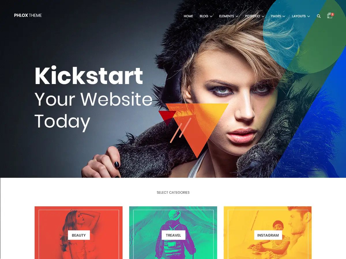 Phlox WordPress theme, the heaviest theme in our Elementor speed test