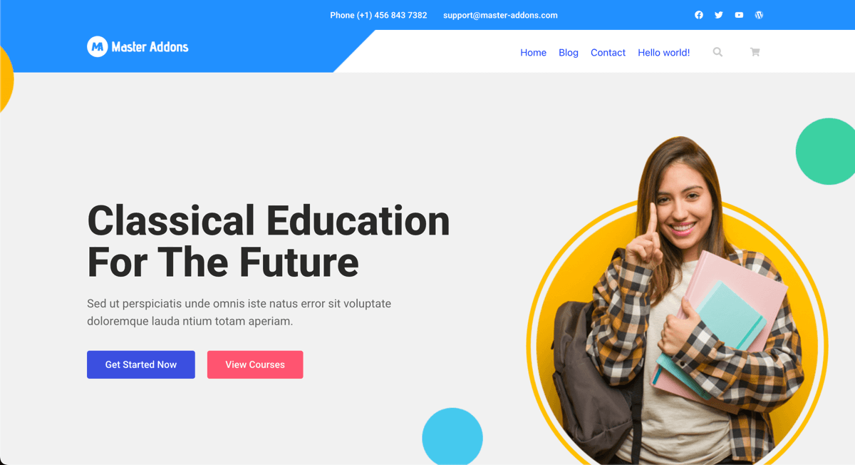 Added header is specific landing page