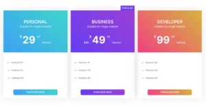 Default Pricing Table