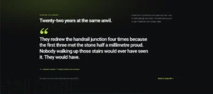 Dark Editorial Testimonial