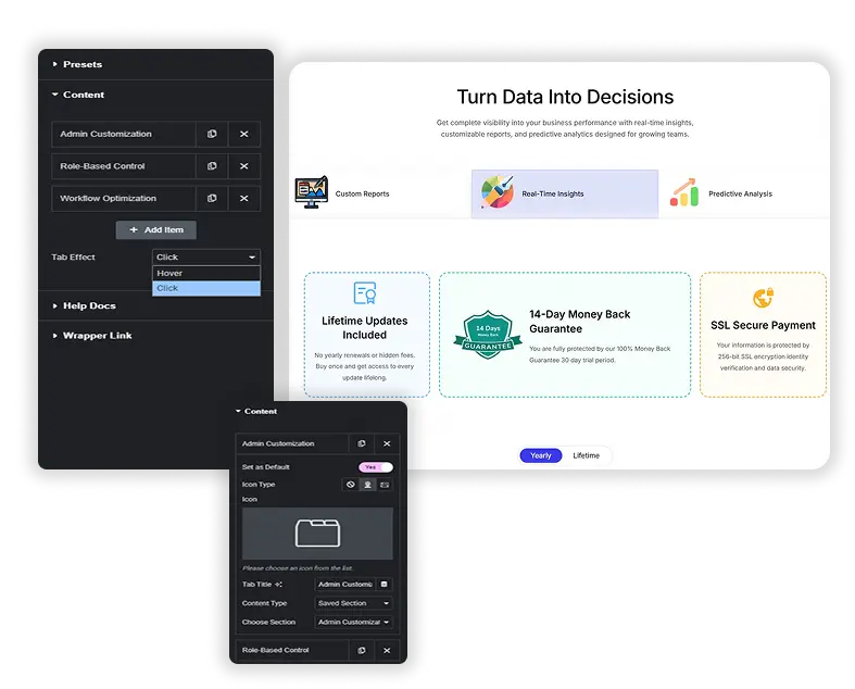 Choose How Tabs Respond to Users