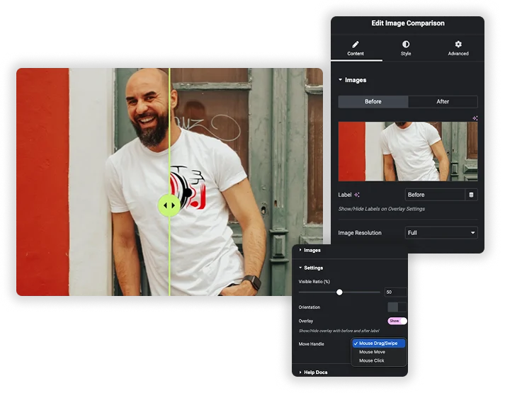 Interactive Drag-and-Reveal Slider