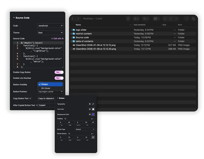 One-Click Copy Functionality