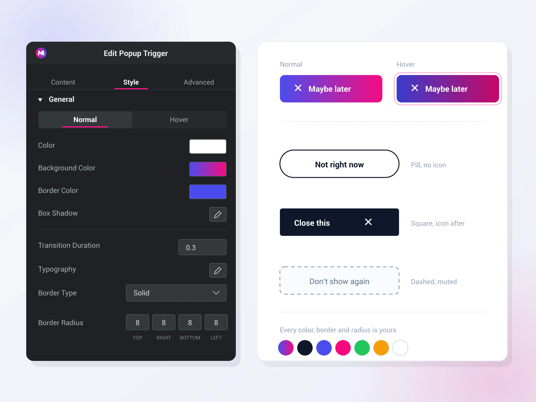 master addons feature style controls