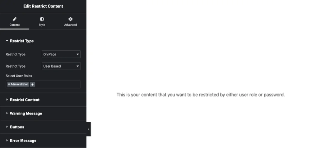 Restrict Content - all condition works fine now