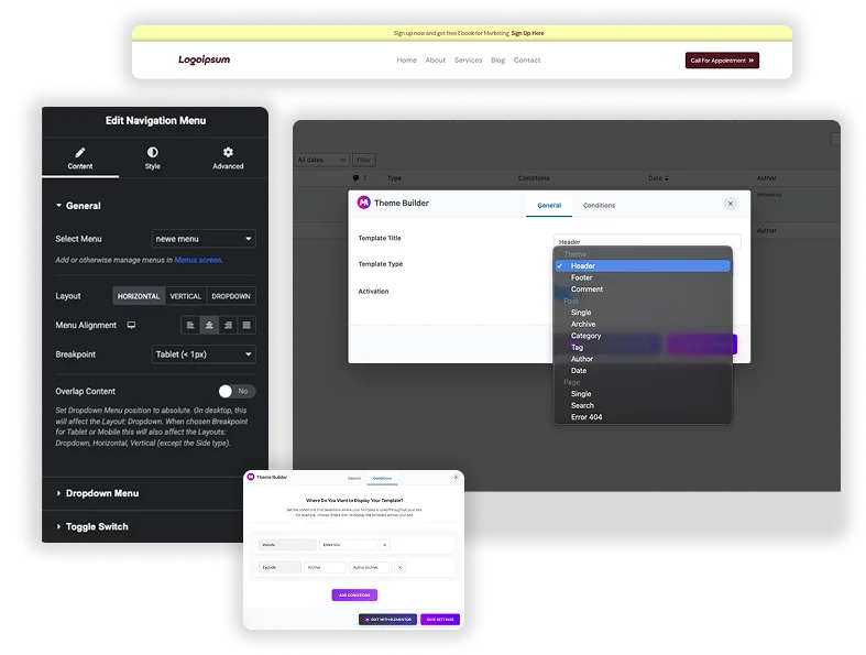 Design custom header