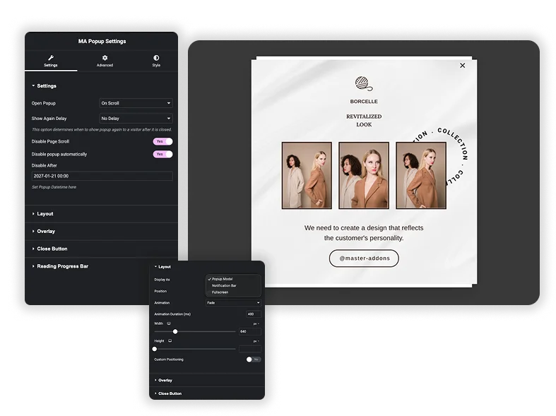 show popup in website on scroll