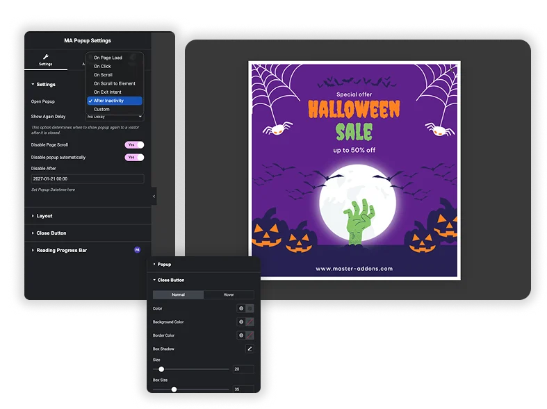 After Inactivity popup
