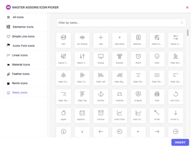 Teeny Icons for elementor