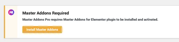 Master Addons free version is required for pro