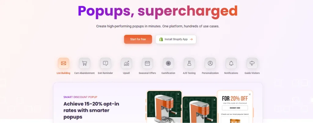 OptiMonk popup targeting and personalization tool