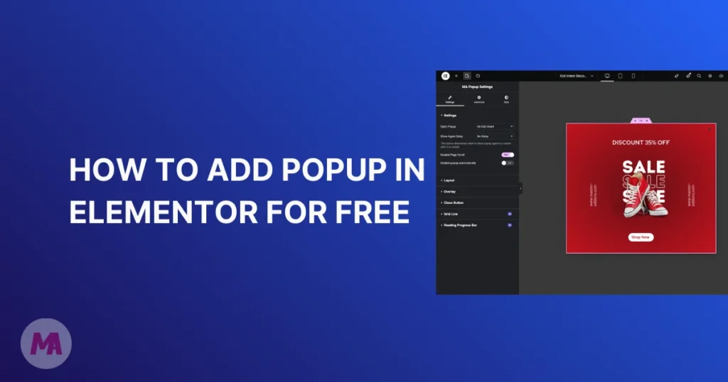 Adding a popup in Elementor for free without Pro