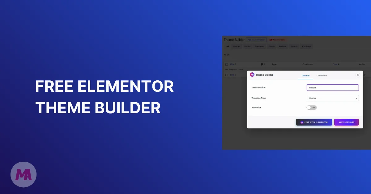 Free Elementor Theme builder