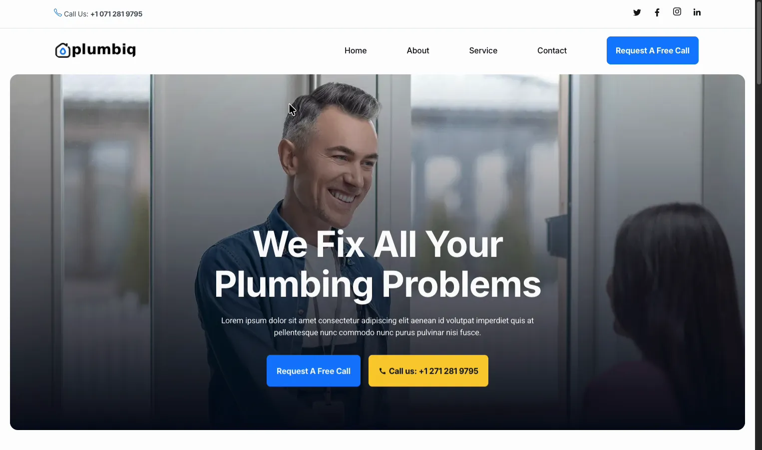 Live plumbing website homepage loading on the front end before the popup appears