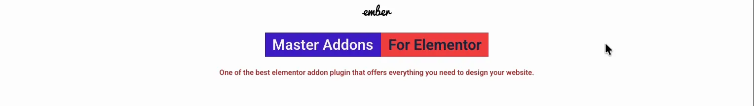 Master Addons dual heading on the front end with two-color title, icon, and subheading