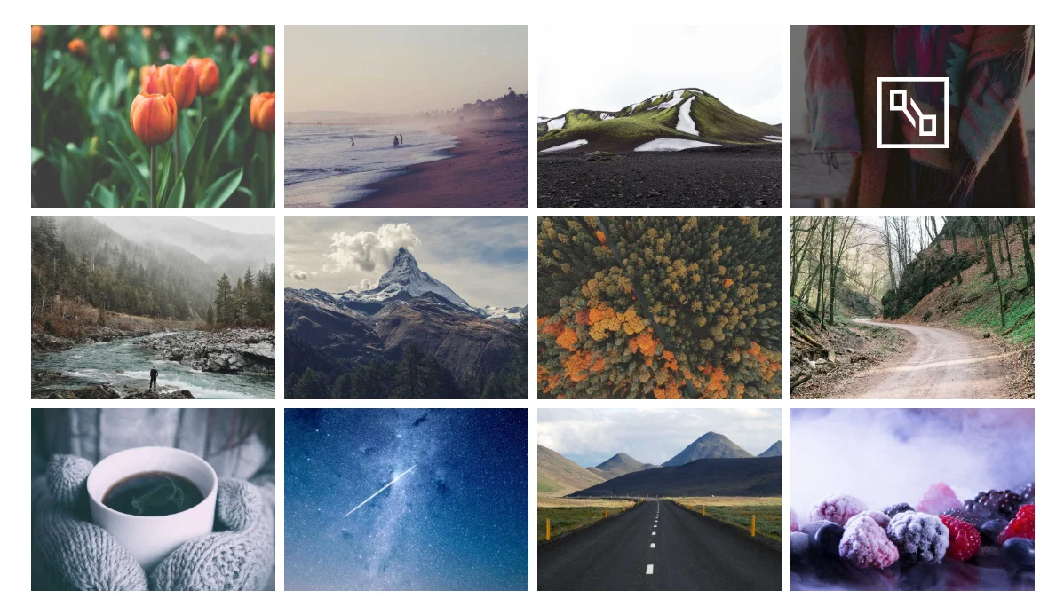 Live Filterable Gallery on the frontend showing image cards with Popular ribbons and hover overlays