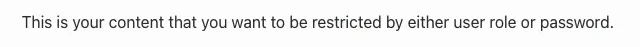 Live page showing the unlocked protected content text after passing the restriction