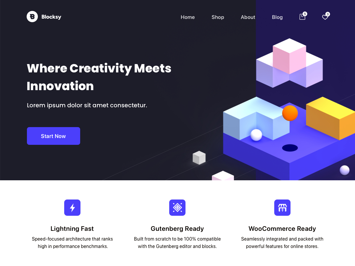 Blocksy modern lightweight WordPress theme for Elementor