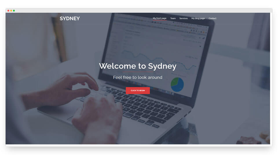 Sydney business WordPress theme for Elementor