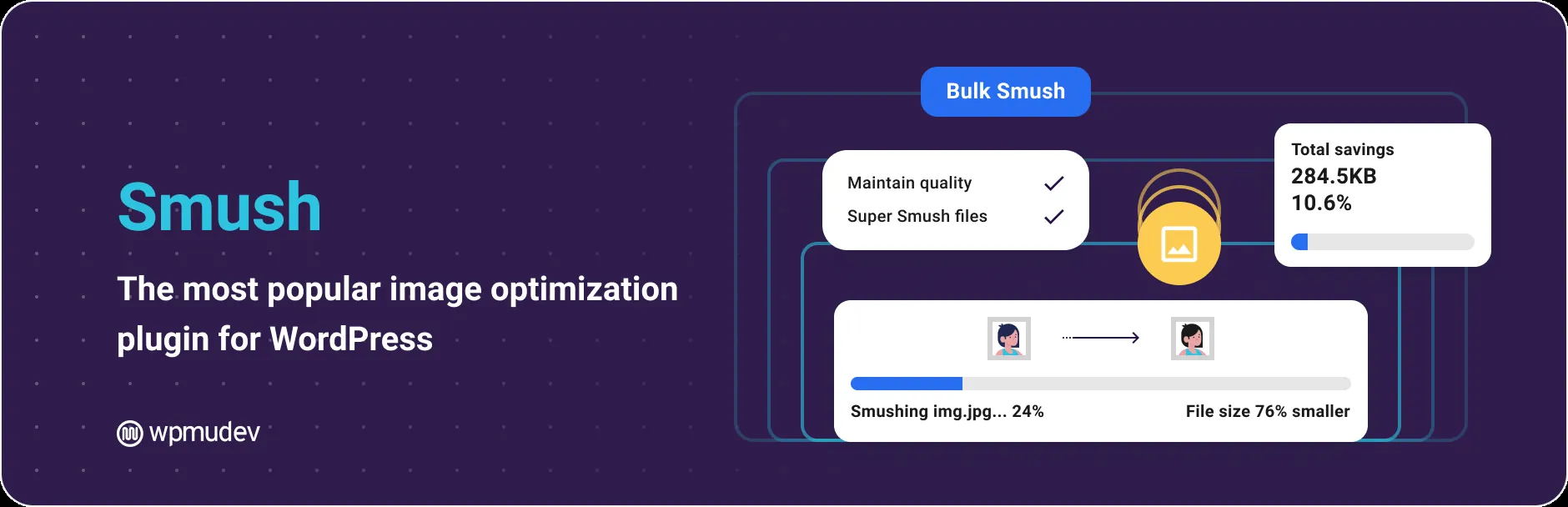 Smush WordPress image optimization and compression plugin banner