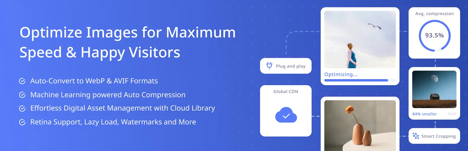 Optimole cloud image optimization and CDN WordPress plugin banner