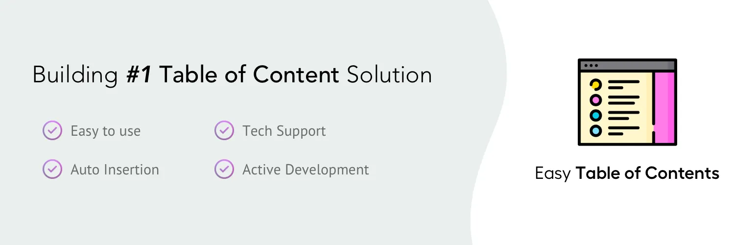 Easy Table of Contents WordPress plugin banner