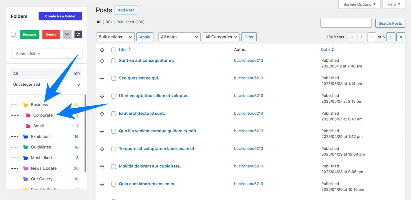 Creating subfolders inside the WordPress media library with WP Adminify