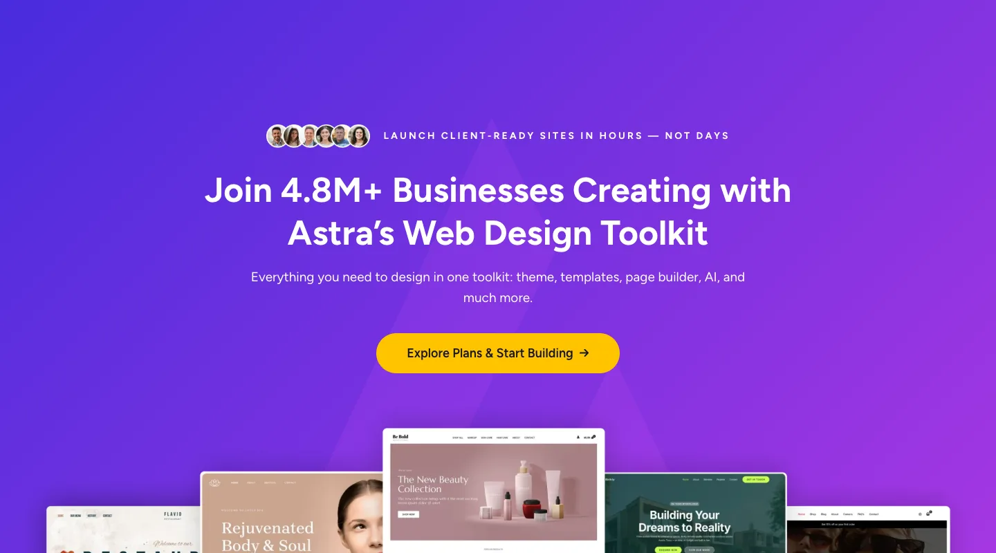 Astra WordPress theme homepage