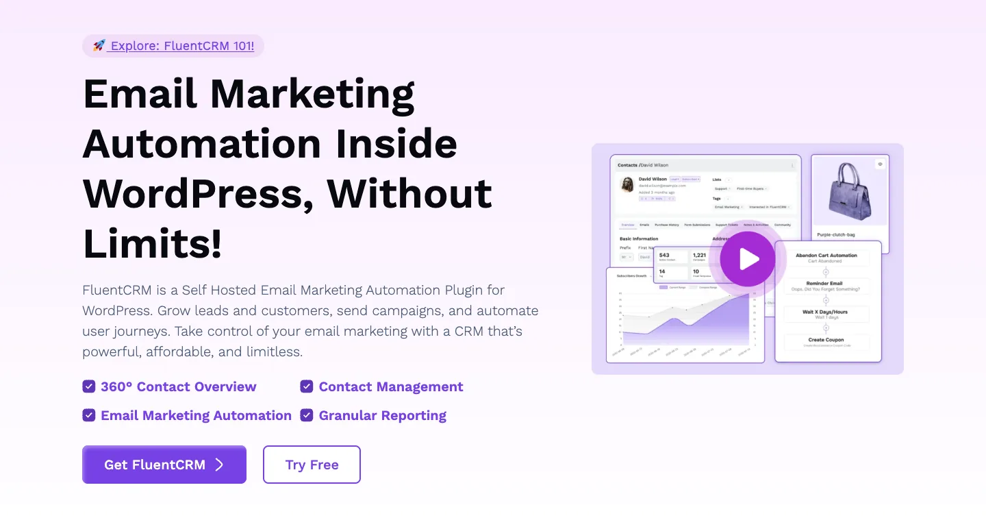 FluentCRM homepage