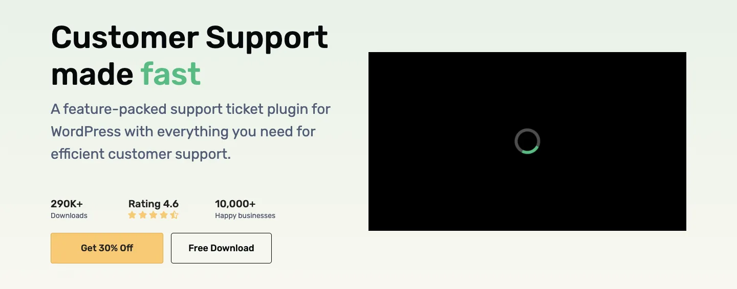 Fluent Support homepage
