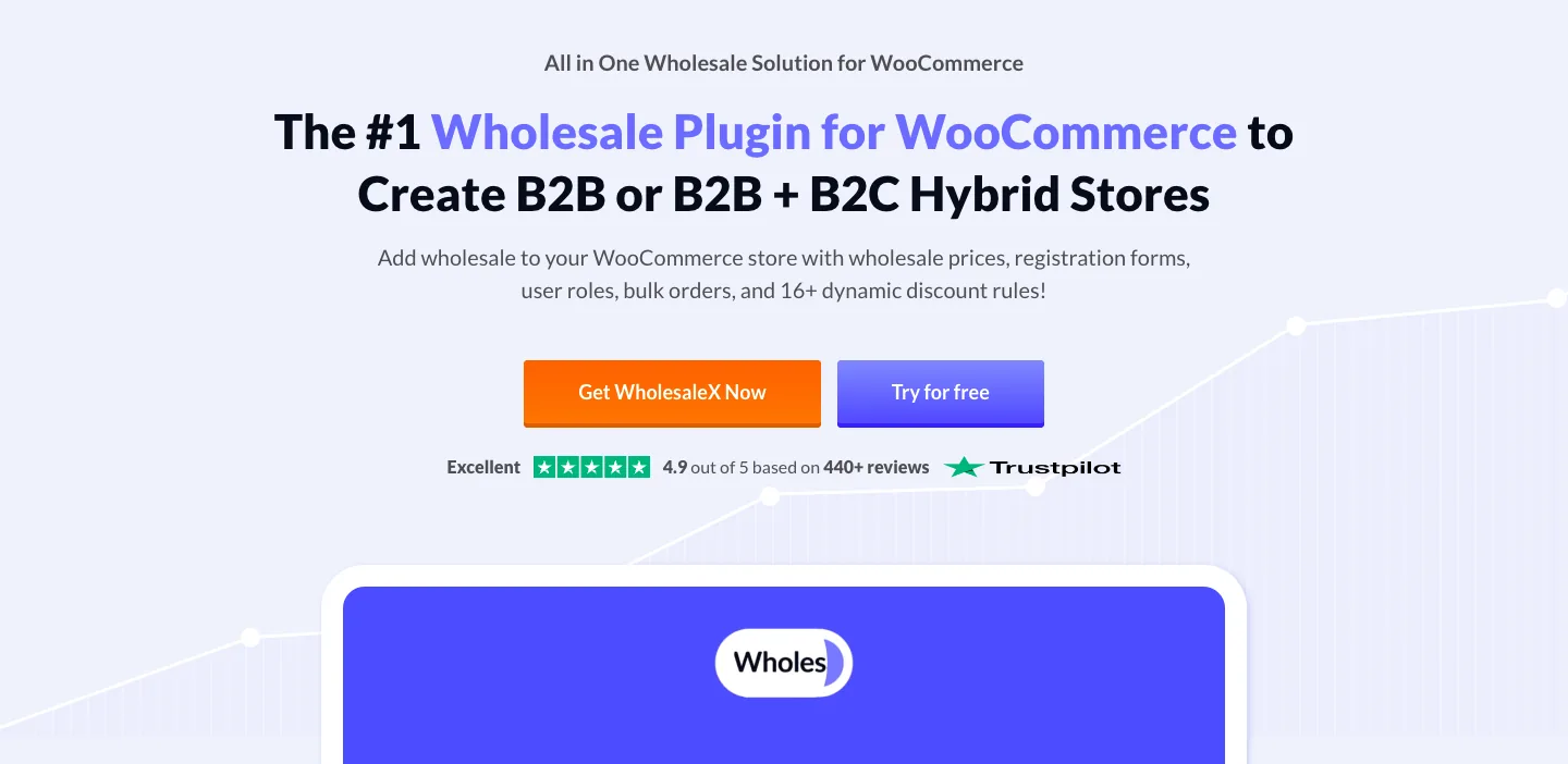 WholesaleX homepage