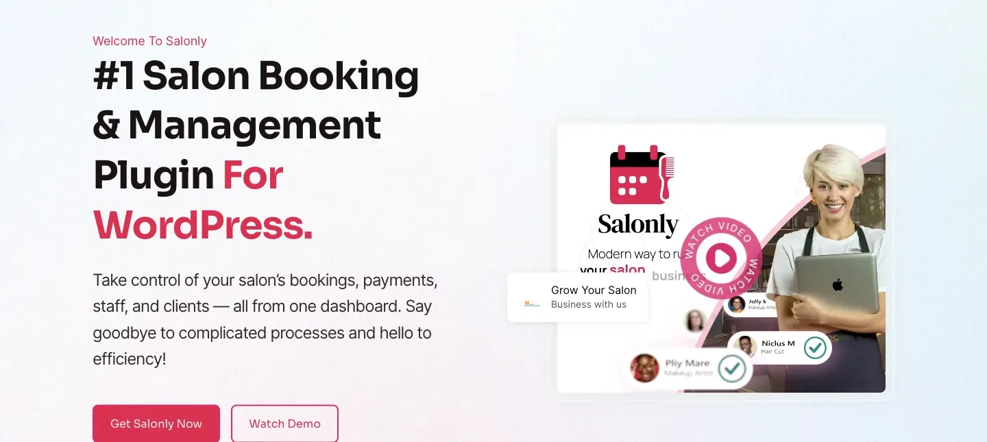 Salonly homepage