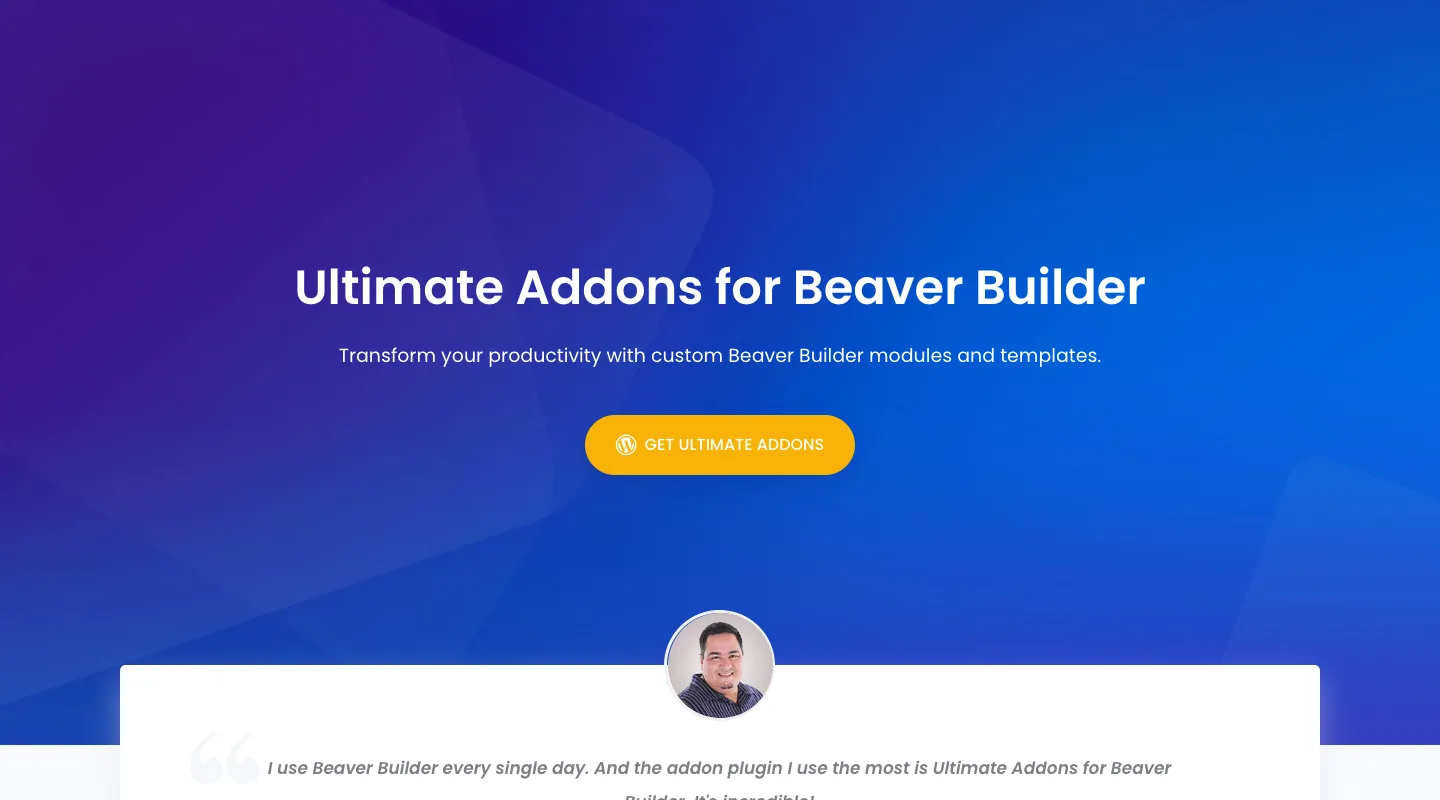 Ultimate Addons for Beaver Builder homepage