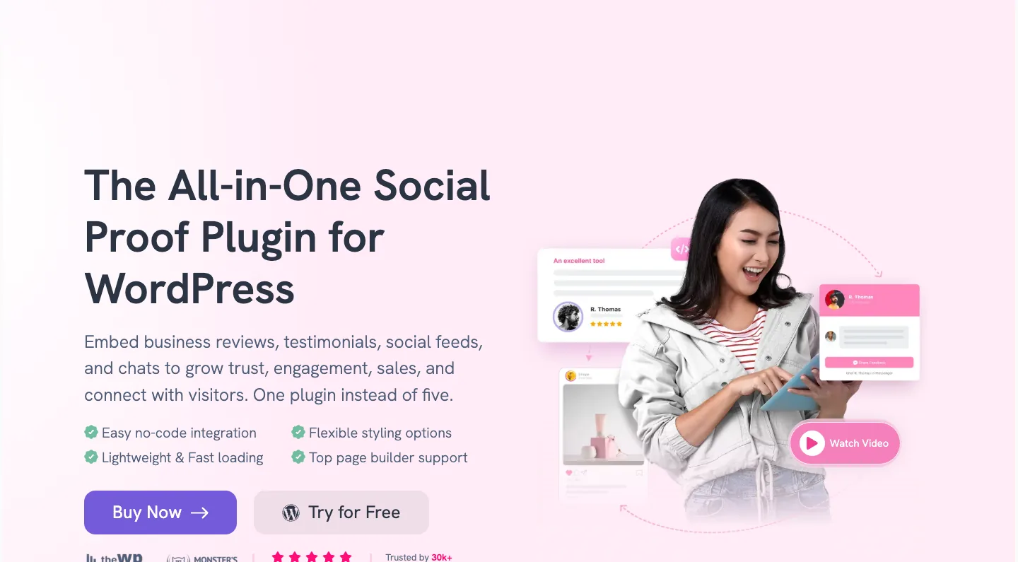 WP Social Ninja homepage