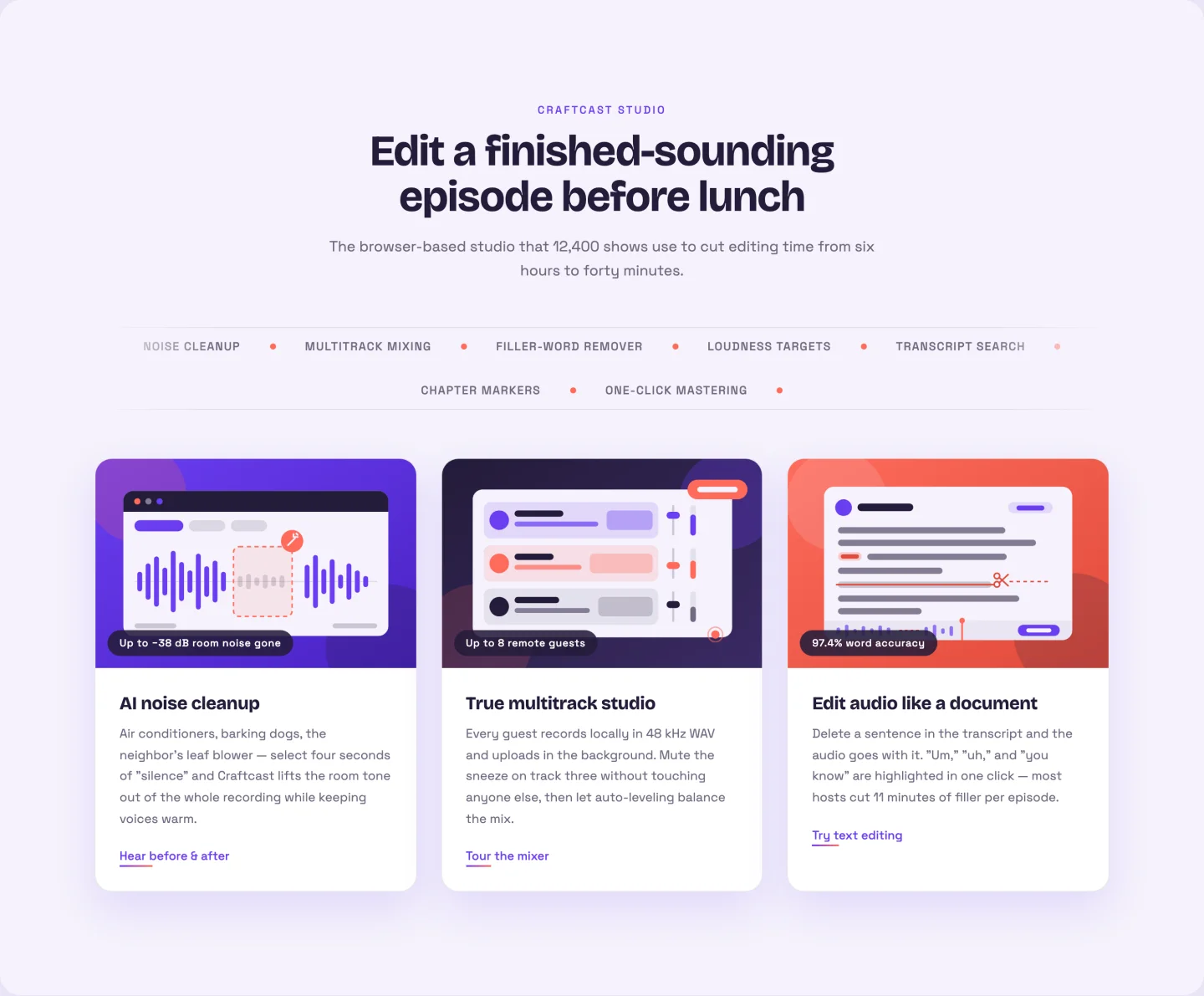 Elementor showcase section template with three image cards that tilt in 3D on hover and a scrolling keyword ticker