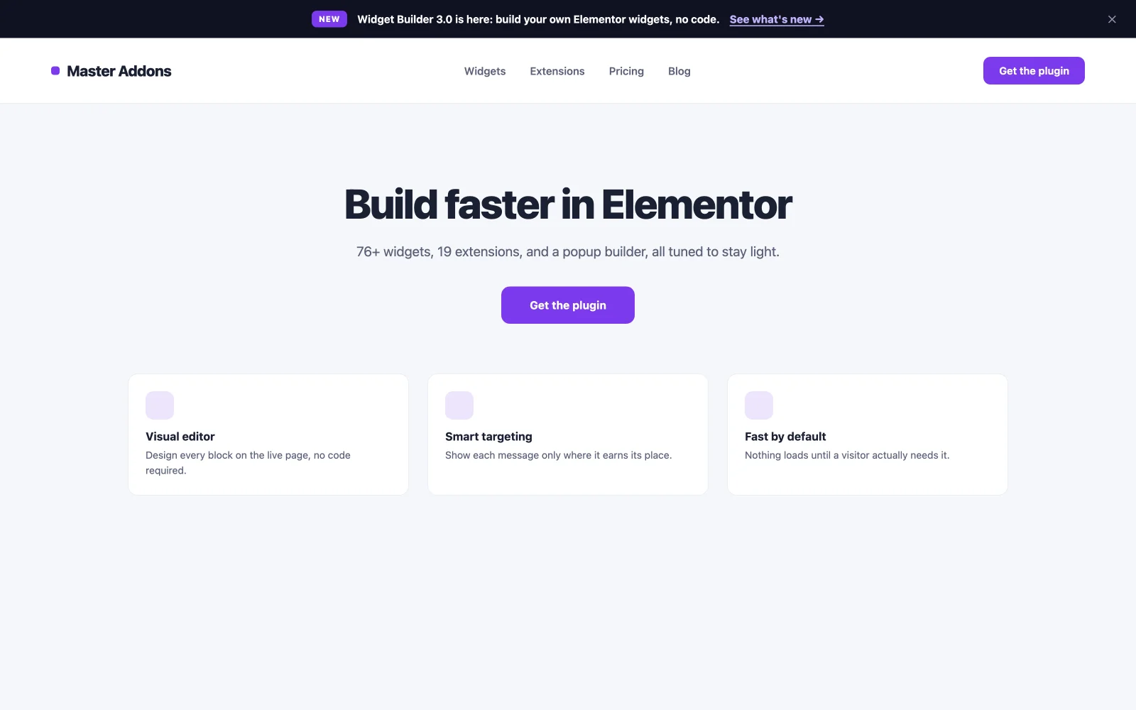 Slim announcement bar popup example at the top of a website promoting a new feature