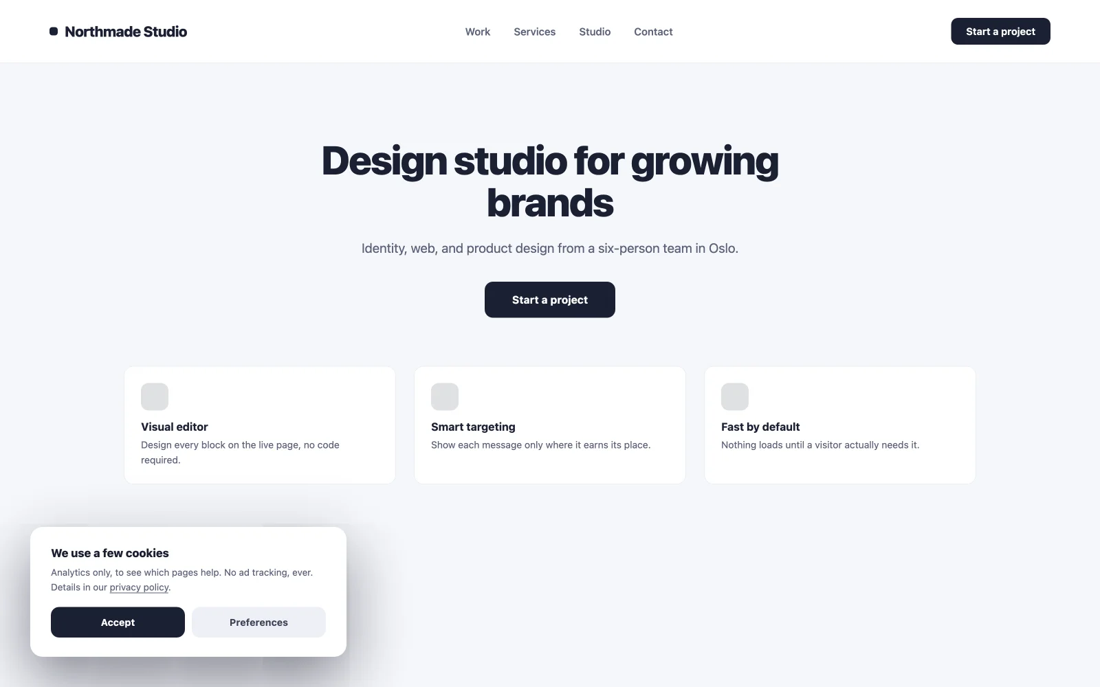 Bottom bar cookie consent popup example styled to match the website design in Elementor