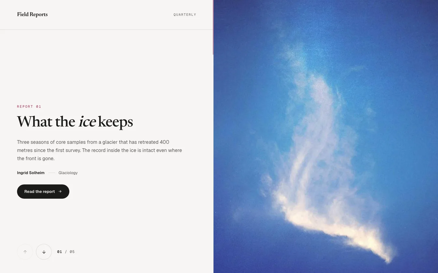 Bisect Split Elementor slider template with the screen divided vertically and halves moving in opposite directions