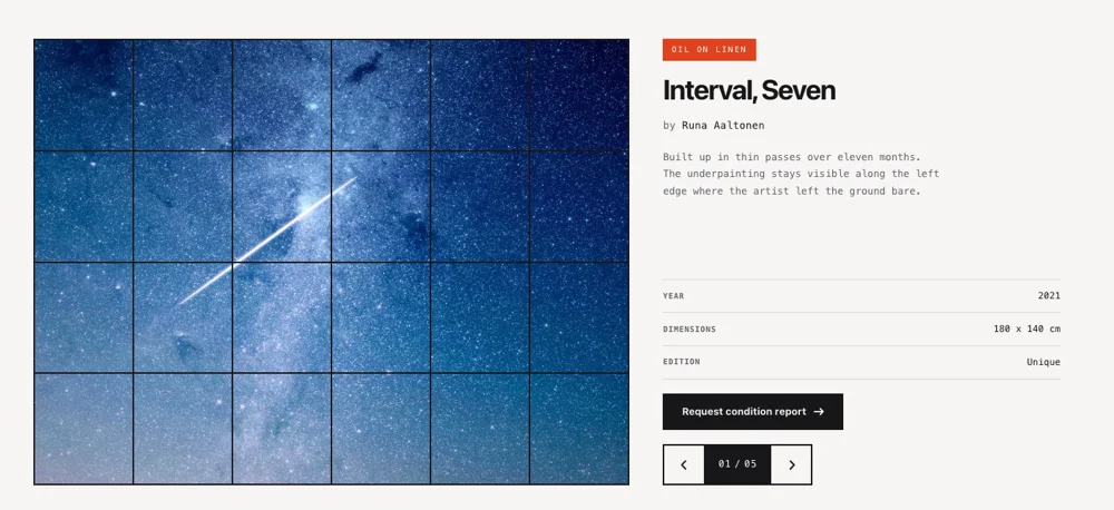 Tessera Mosaic Elementor gallery slider template with grid tiles shuffling between states