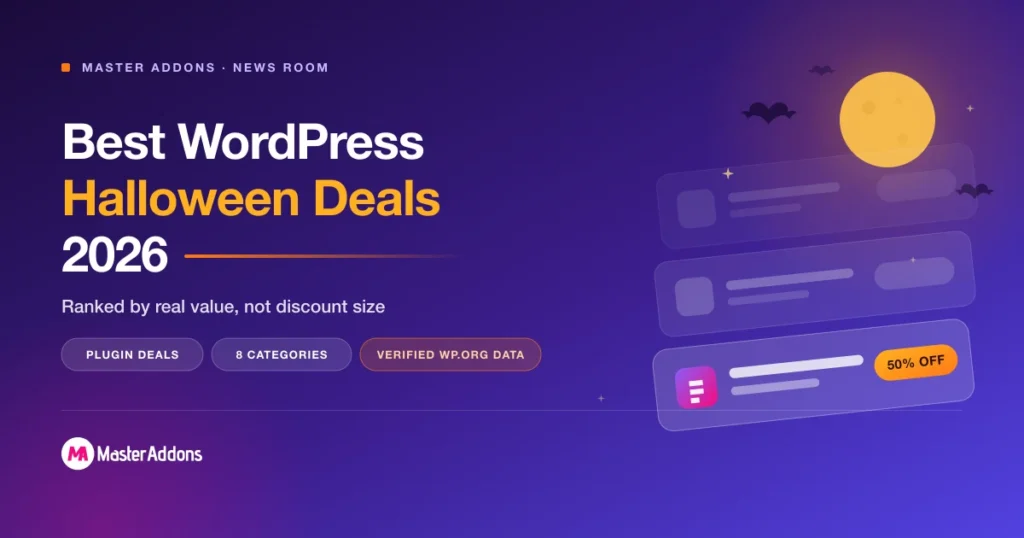 As melhores ofertas de Halloween do WordPress 2026 apresentavam imagem com o slogan classificado por valor real