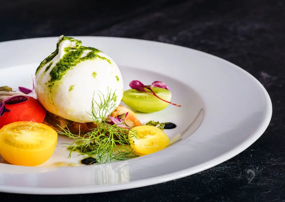 Seasonal small plate starter on a ceramic dish