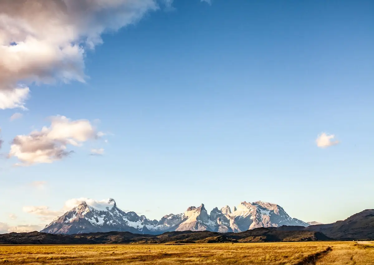 Glacial lake below Patagonia mountains