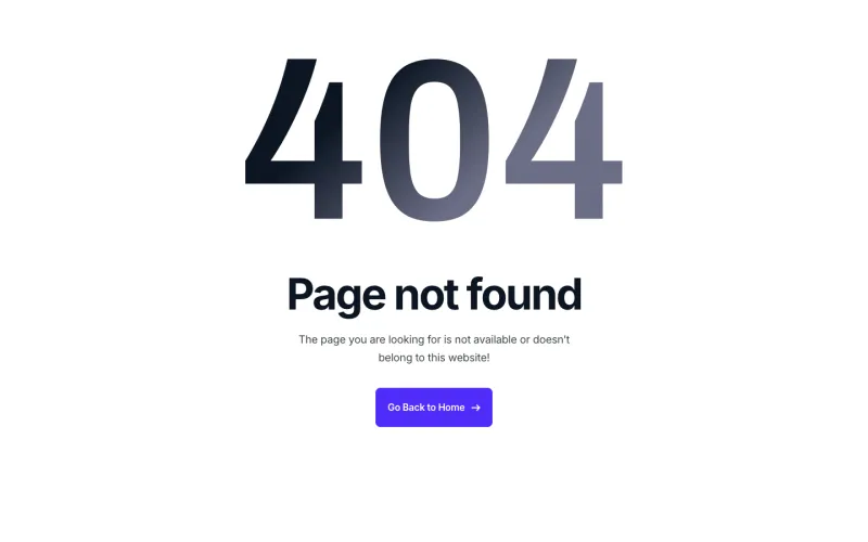 Zaplyte 404 페이지 템플릿, 전체 페이지