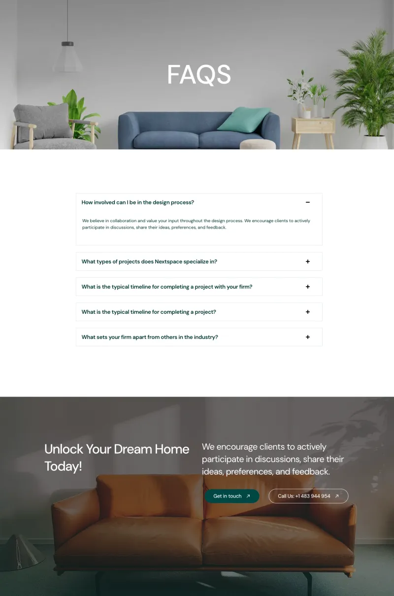 VibeSpace FAQ 페이지 템플릿, 전체 페이지