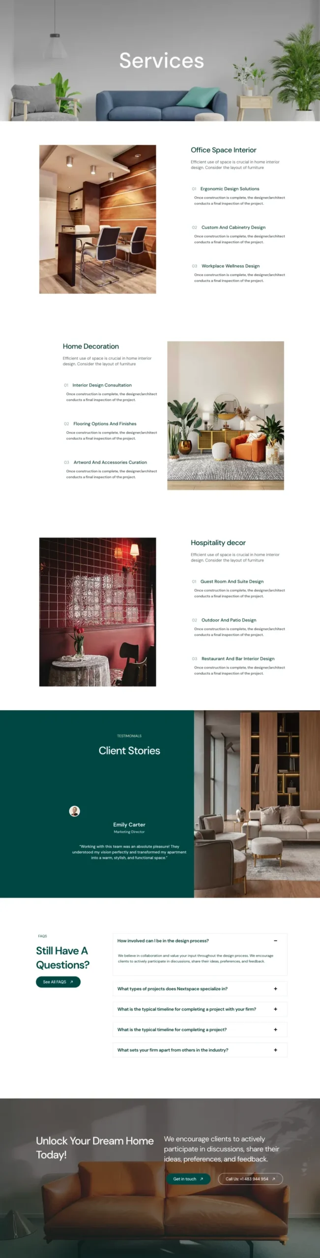 VibeSpace 서비스 페이지 템플릿, 전체 페이지