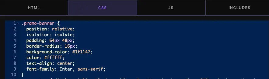 Widget CSS tab with a fallback background-color on the promo-banner class